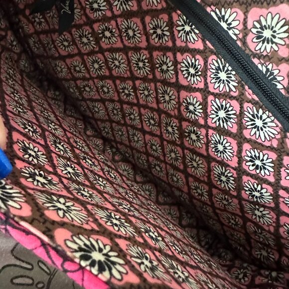 Vera Bradley Pink Floral Mocha Rouge Attache Laptop Messenger Bag‎ - Picture 5 of 6